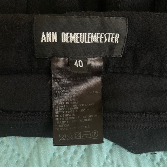 ANN DEMEULEMEESTER Black Felt Ankle High Trousers - Picture 8 of 12